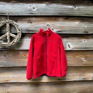 London Fog Red Fleece Zip Up Jacket Size Small